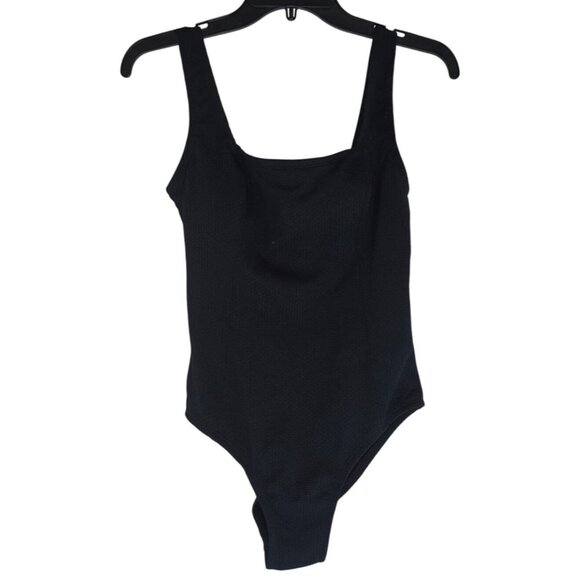 Mynah Black One-Piece Swimsuit With Medium Coverage & Removable Cups Small Size - Picture 1 of 8